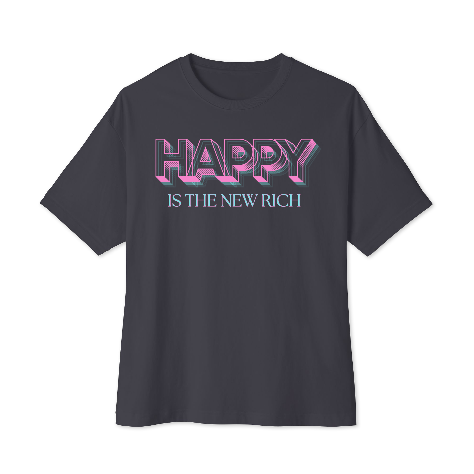 Happy Is The New Rich Oversized Tee - Image 4