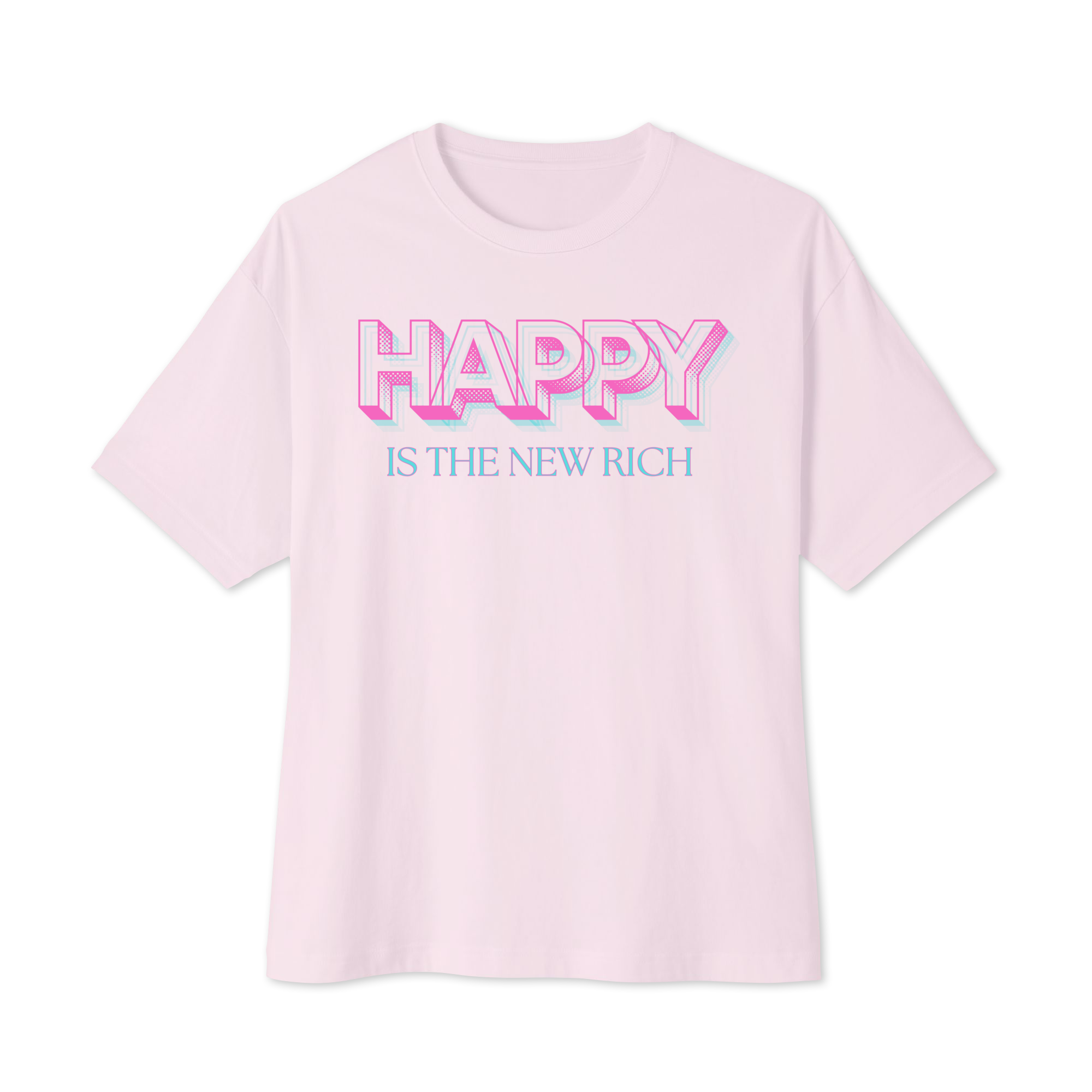 Happy Is The New Rich Oversized Tee - Image 5