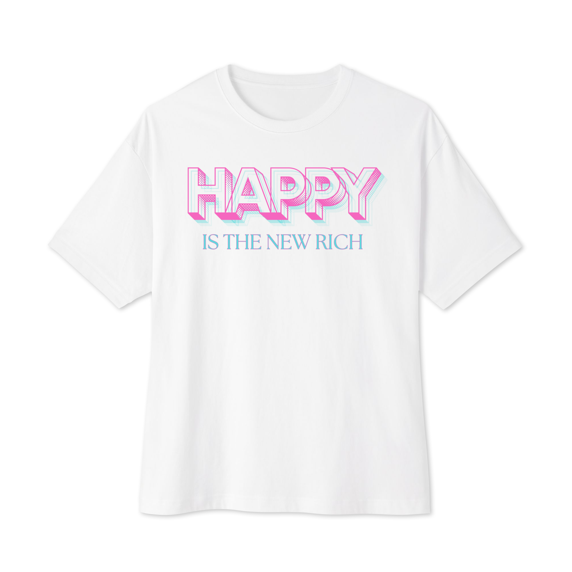 Happy Is The New Rich Oversized Tee - Image 6
